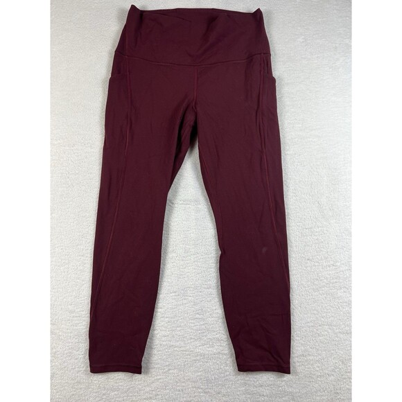 Lululemon Burgundy Seamless Athleisure Size 8 Leggings - Picture 1 of 4